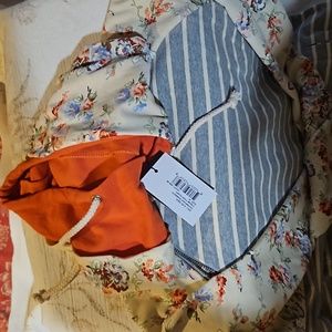 Ampersand Avenue DoubleHoodSweat Shirt Orange Floral Accent size Medium